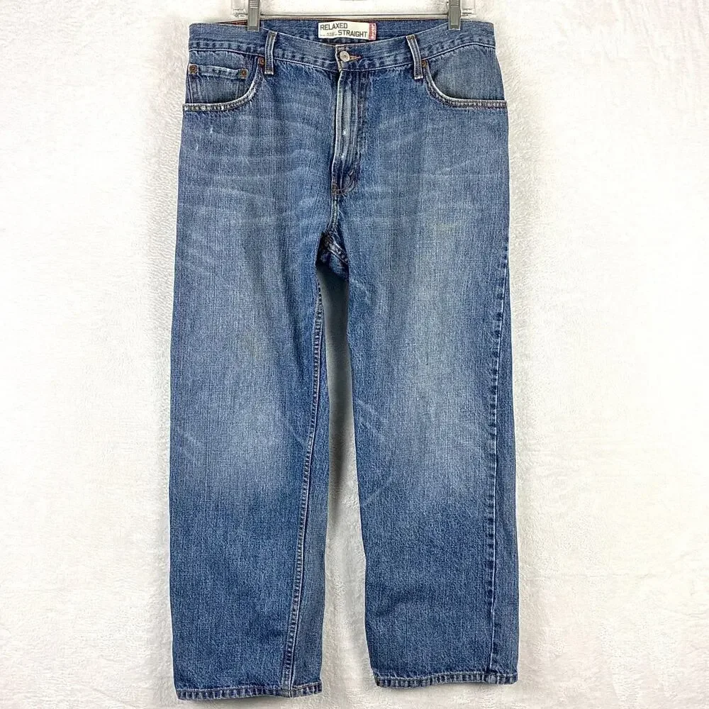 VTG Levis 559 Relaxed Straight Jeans Men 36x30 (34x29) Whiskered Faded Baggy 90s